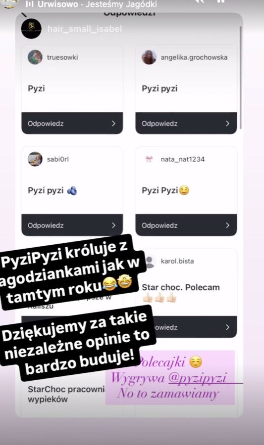 Relacje klientów o jagodziankach PyziPyzi